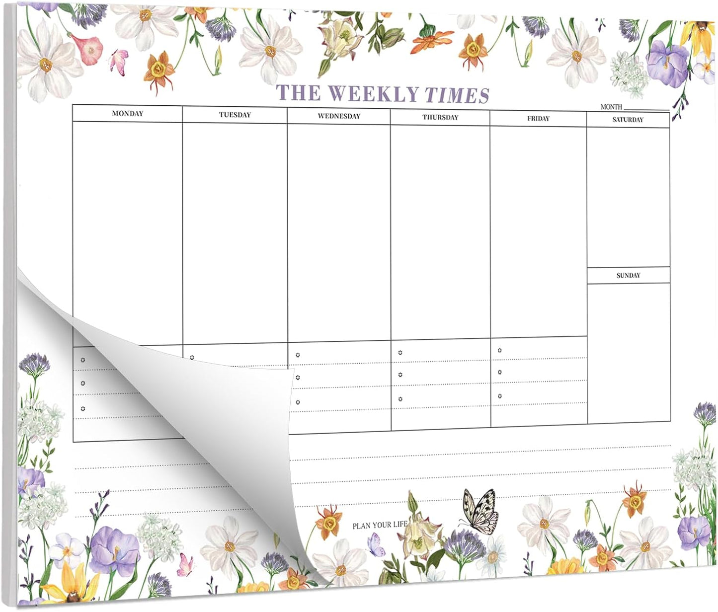 60 Sheets Weekly Pad, Tear Off Weekly Planner Notepad with Daily Schedule Weekly to Do List Notepad（7x10” ）