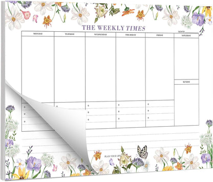 60 Sheets Weekly Pad, Tear Off Weekly Planner Notepad with Daily Schedule Weekly to Do List Notepad（7x10” ）