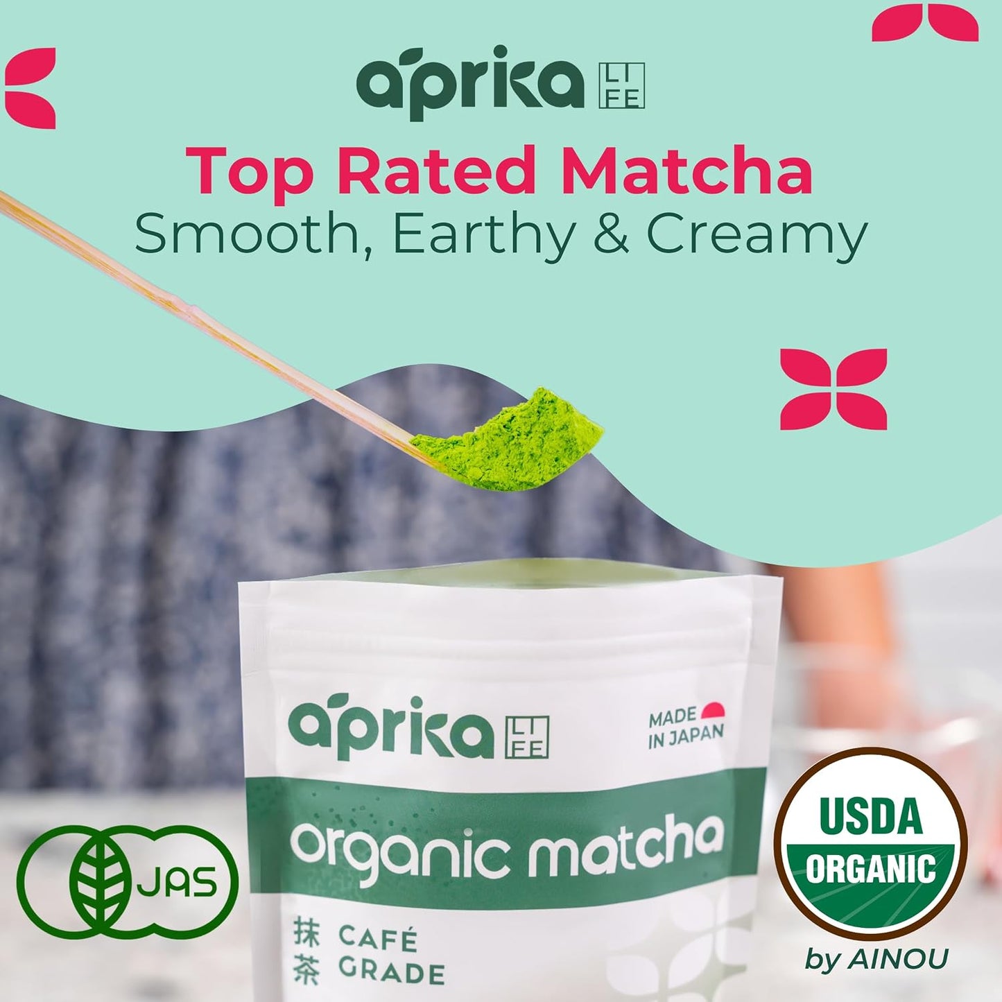 AprikaLife Sweet Matcha Latte Mix - 1st Harvest Ceremonial Grade - 6.4 oz