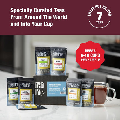 Tiesta Tea Single Origin Tea Sampler Dry Flight Set Tea 7 Pouches