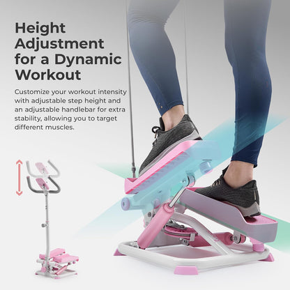 Sunny Health & Fitness Smart Stair Stepper w/Handlebar & Resistance Bands