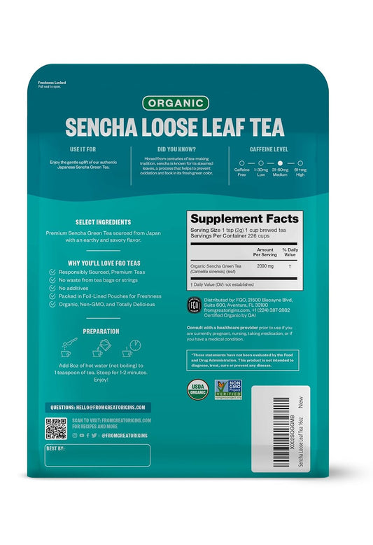 FGO Organic Chamomile Tea, 100 Count, Eco-Conscious Tea Bags, Resealable Bag, Packaging May Vary (Pack of 1)