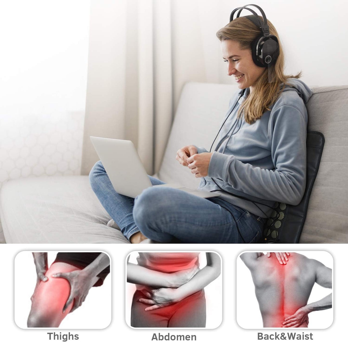 UTK Far Infrared Heating Pad for Back Pain, Small 19x15 in, 60 Pure Jade