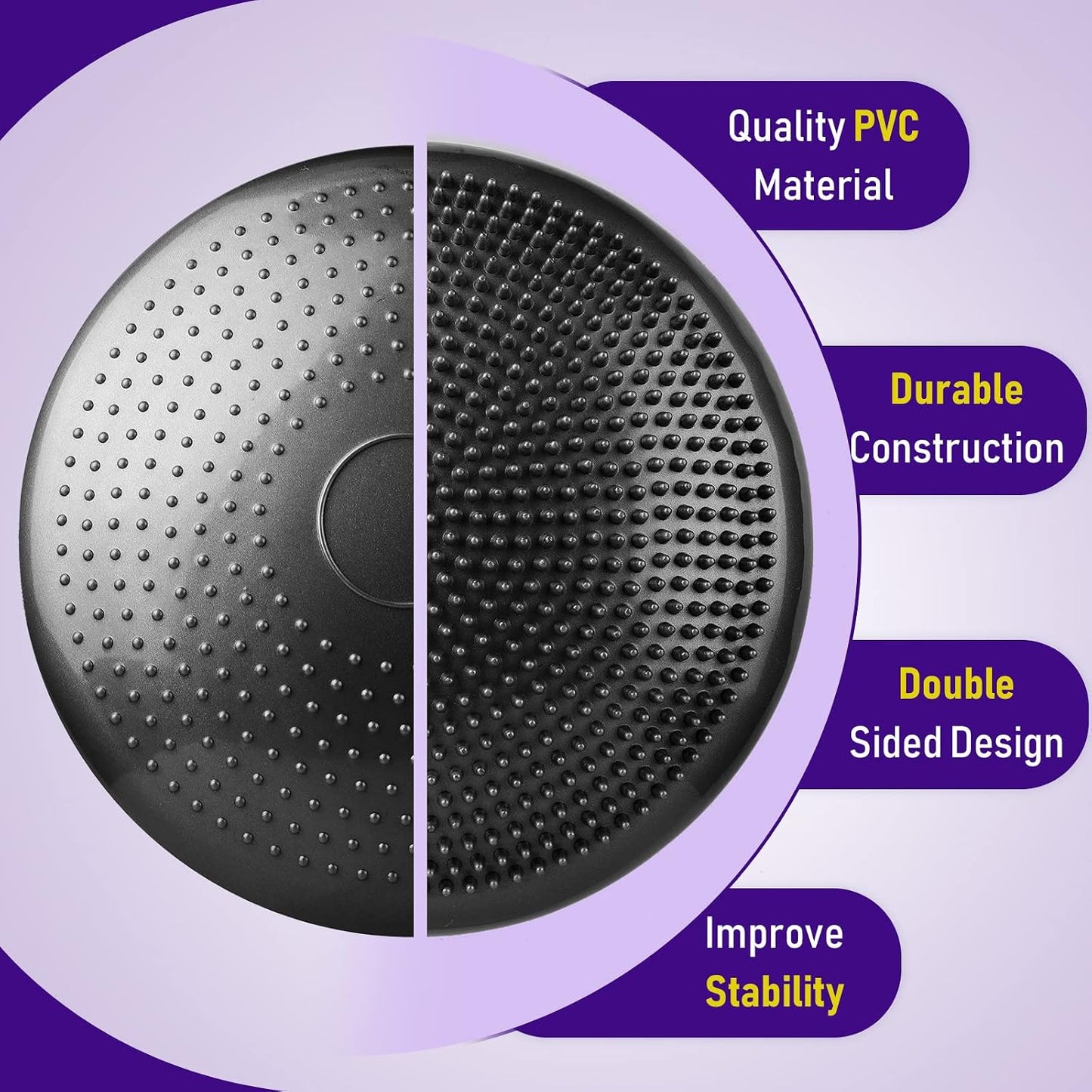 Leitee 3 Pcs Inflated Wobble Cushion Exercise Wiggle Seat for Sensory Flexible Seating Wobble Board Balance Disc Sensory Wiggle Seat Pad for Office Chair with Air Pump