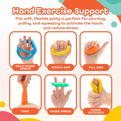 Playbees Therapy Putty for Hand Therapy – Sensory Exercise Putty for Kids & Adults, Therapeutic Hand Putty for Physical Therapy Supplies, Hand Therapy Putty - Extra Soft, Soft, Medium, Firm