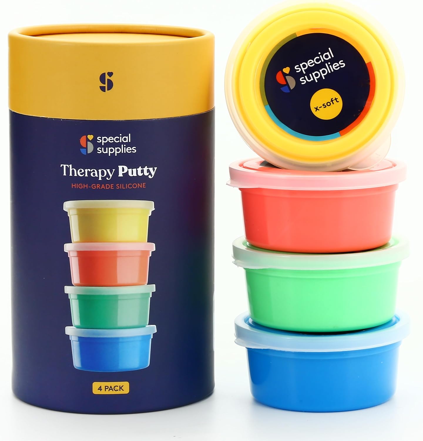 Special Supplies Therapy Putty for Teens and Adults - Resistive Hand Exercise Stress Relief Therapy Putty Kit, Set of 4 Strengths, Three Ounces of Each Putty (Primary Colors)