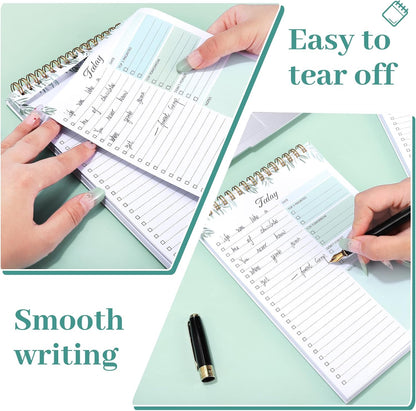2 Packs To Do List Notepad, 104 Pages To Do List Notebook A5 Undated Daily Planner Notepad with Task Checklist Home Office School Supplies