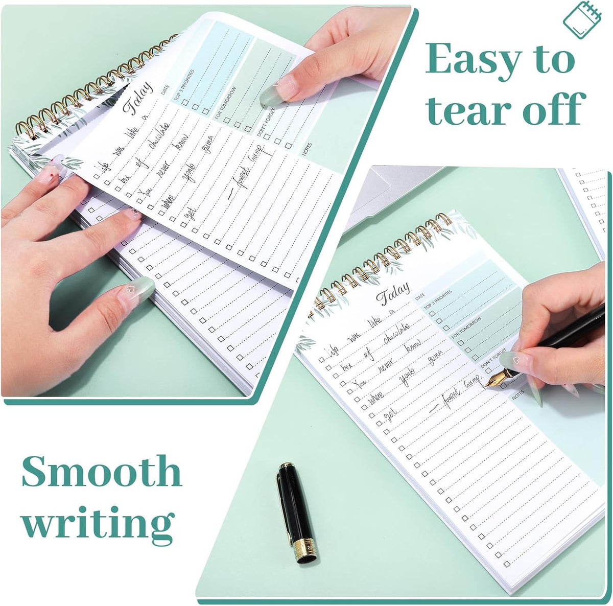 Thboxes 2 Pack To Do List Notepad, A5 Undated Daily Planner Task Checklist