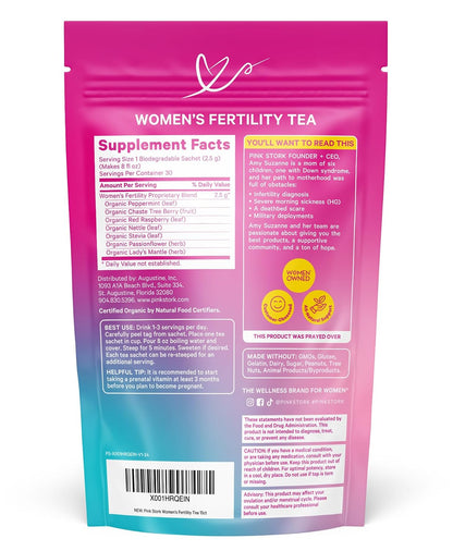 Pink Stork Fertility Tea, Organic Vitex + Cycle Support, Sweet Mint