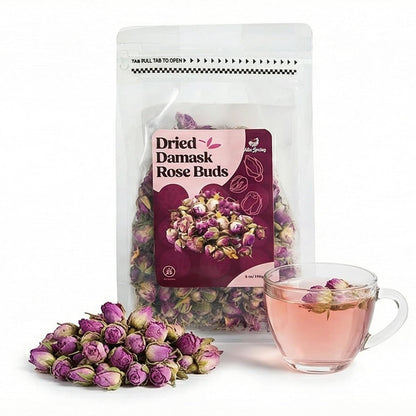 Dried Rose Buds, 5oz, Gluten Free, Non-GMO Damask Rose Tea