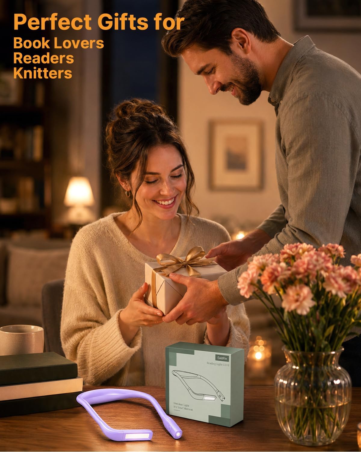 Reading Light, Rechargeable Neck Light, Stepless Dimming Book Light