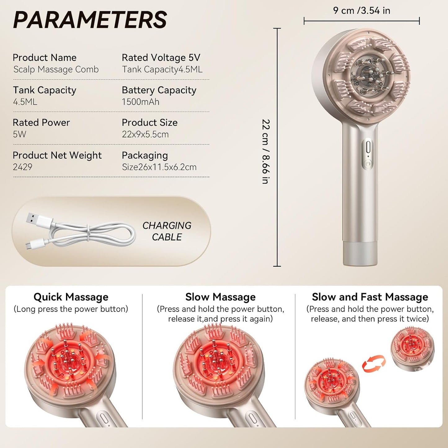 Electric Scalp Massager, 3-in-1 Scalp Care Brush with Oil Applicator, Waterproof IPX7, for Cleaning, Relaxation, and Healthy Scalp