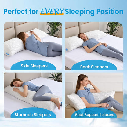 QUTOOL Cooling Pillow for Sleeping, CertiPUR-US Shredded Memory Foam Queen Pillows Set of 2, Cool Pillow for Hot Sleepers Adjustable Firm Pillow for Side, Back, Stomach Sleepers Soft Yet Support,White