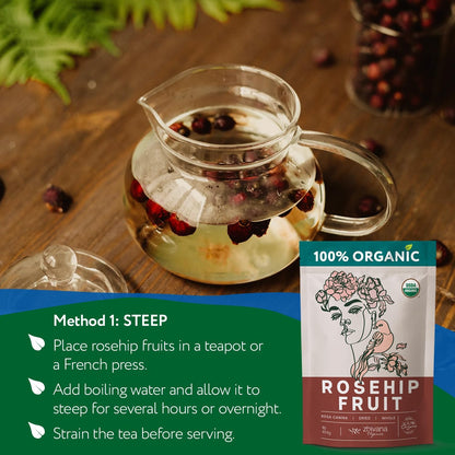Organic Rosehips Dried 16oz. – Rose Hip Tea Loose Leaf – Vitamin C from Food
