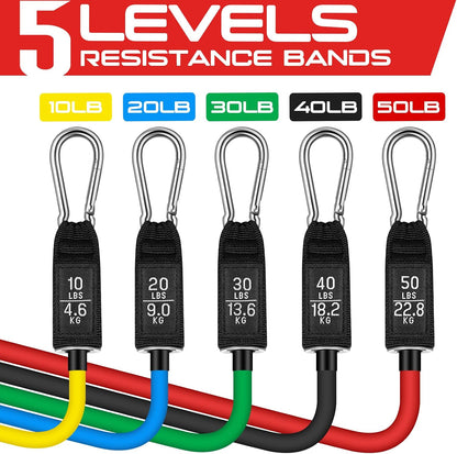 RENRANRING Resistance Bands for Working Out, 150LBS Exercise Bands, Workout Bands, Resistance Bands Set with Handles for Men Women, Legs Ankle Straps