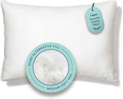 Casper Sleep Essential Cooling Foam Pillow, Standard Size – Firm Memory Foam with Cooling Cover, Supports Side Sleepers, Breathable & Pressure-Relieving