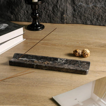 Koville Marble Incense Holder, Incense Holder for Sticks, Incense Sticks Holder Ash Catcher for Meditation Yoga SPA, Natural Stone Incense Burner, Home Table Decor (Grey)
