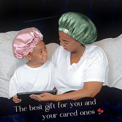 YANIBEST Silk Bonnet Satin Bonnet for Sleeping Women Men, Adjustable Double Layer Hair Bonnet for Curly Braids Reduce Frizz
