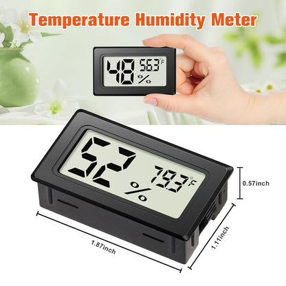6 Pack Mini Hygrometer Indoor Humidity Meter, Small Digital Thermometer Humidity Gauge Meter, Indoor Thermometer Hygrometer Monitor Fahrenheit (℉) for Thermostat Reptile Tank, Mason Jars