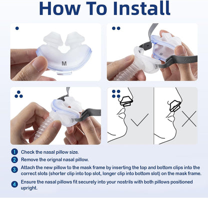 Replacement Nasal Pillow Cushion for ResMed AirFit P10, Compatible with Original Airfit P10 Frame, Reliable Seal & Soft Replacement Silicone CPAP Mask Cushion, 2-Pack, Large