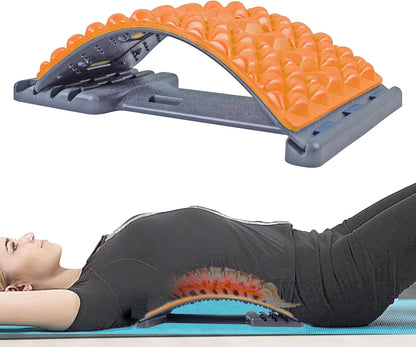 Back Stretcher for Lower Back Pain Relief - 4 Level Adjustable Spine Decompression & Cracking Device, Lumbar Support for Sciatica, Scoliosis and Posture Correction(Blue)