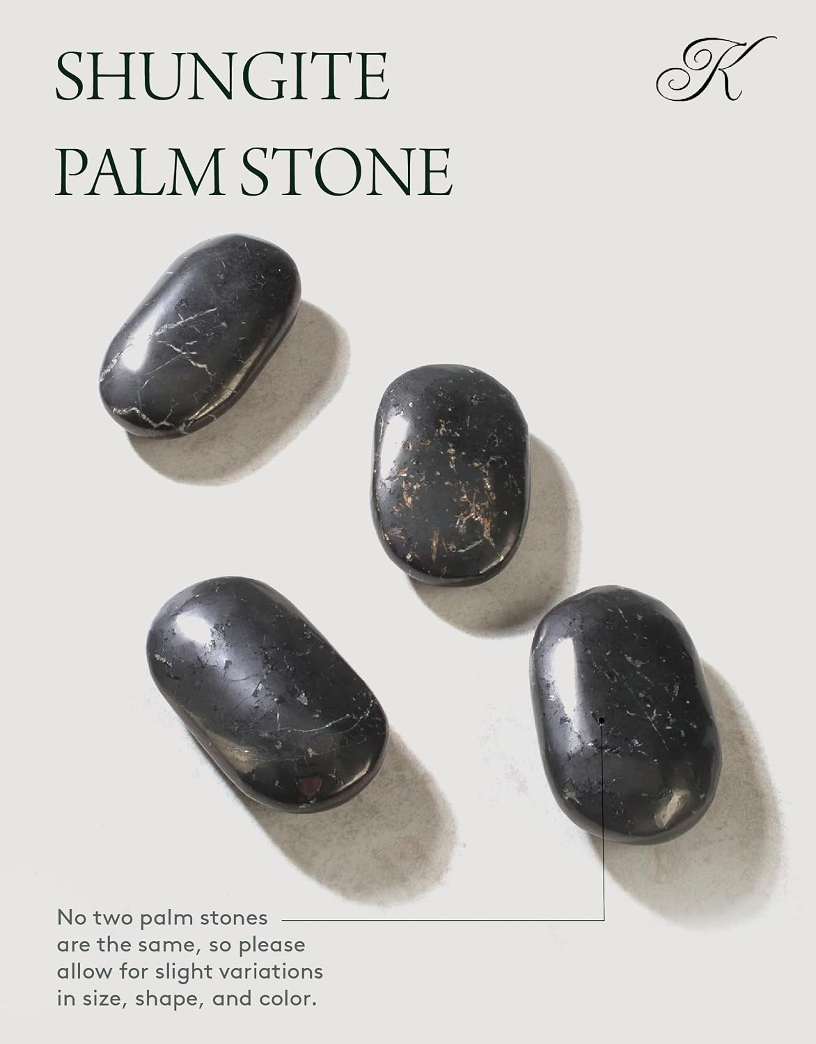KALIFANO Palm Stone with Healing & Calming Effects - AAA+ Grade High Energy Worry Stone with Information Card - Reiki Crystal Used for Courage (Family Owned and Operated)