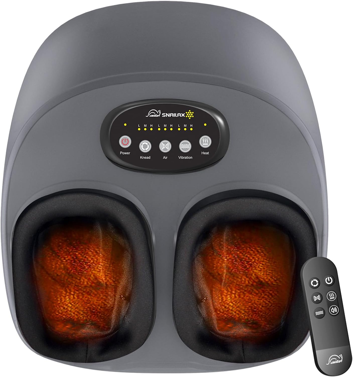 Snailax Shiatsu Foot Massager with Heat, FSA Eligible, Kneading, Compression, Vibration, Feet Massage Machine for Plantar Fasciitis, Neuropathy, Foot Warmer, Gifts for Women Men,Size 13