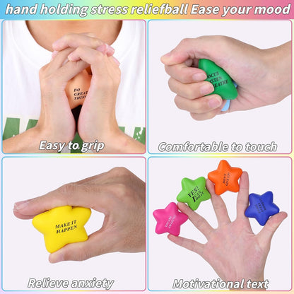 96 Pieces Motivational Stress Balls 2 Inch Inspirational Stress Relief Ball Bulk Hand Exercise Balls Encouraging Colorful Foam Balls Anxiety Small Balls with Quotes for Kids Adults Teens, 12 Styles