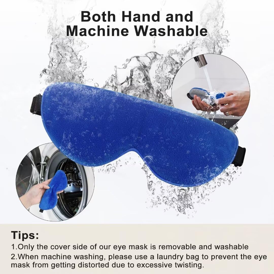 KOVNLO Heated Eye Mask, Washable USB Electric Moist Heat Warm Compress for Eyes, Eye mask with Flaxseed for Dry Eyes, Blepharitis, Chalazion, MGD, Stye Eye Treatment