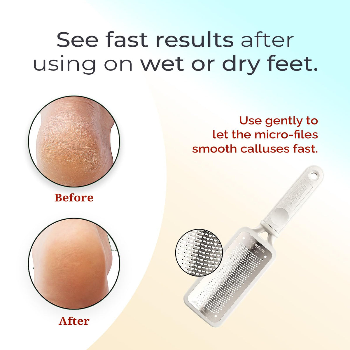 Microplane Colossal Foot File Scraper - The Original Stainless Steel Foot Rasp, Dead Skin/Callus Remover for Feet, Gentle Foot Scrubber, Pedicure Tools for Salon-Quality Foot Care, Black