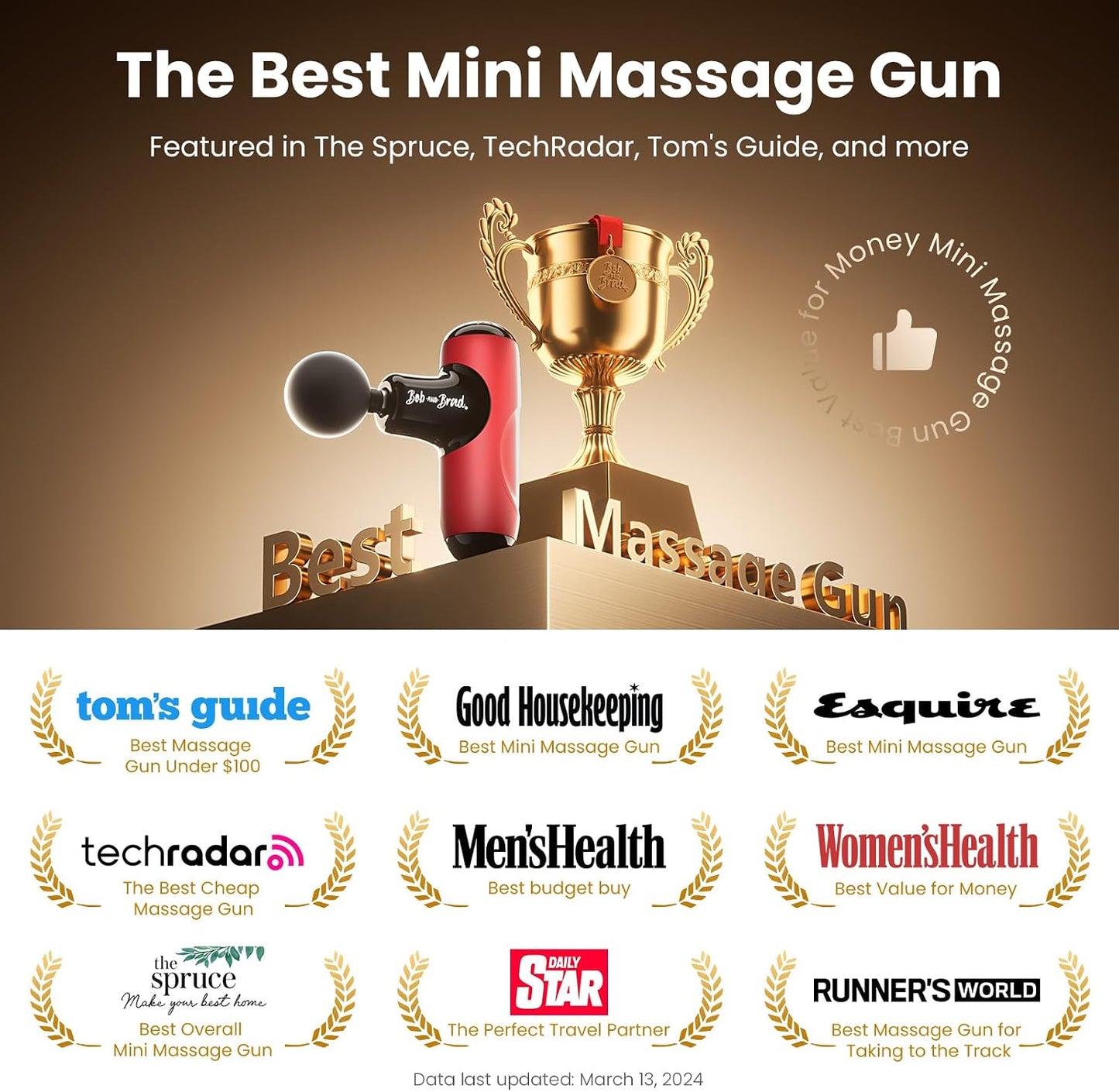 BOB AND BRAD Q2 Pro Mini Massage Gun with Heat and Cold, Pocket-Sized Deep Tissue Massager, HSA Portable Percussion Muscle Massager Gun, Ultra Small & Quiet Muscle Massager, FSA Eligible
