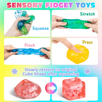 VISCOO 2 Pack Stress Cube, Slow Rising Cube Squishy for Anxiety Relief