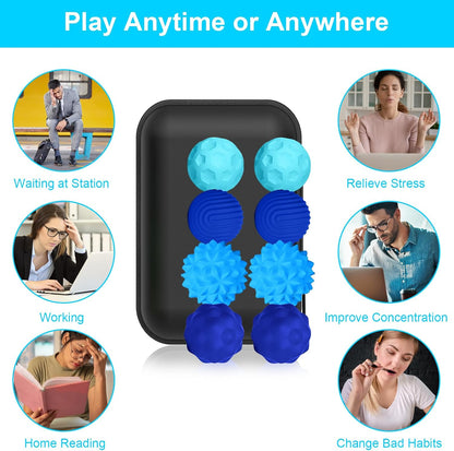 BUSOHA Silicone Fidget Balls - 4 Pack Fidget Toys Adults Sensory Toys Stress Balls for Adults Teens Gifts for Calming,Autism and ADHD Office