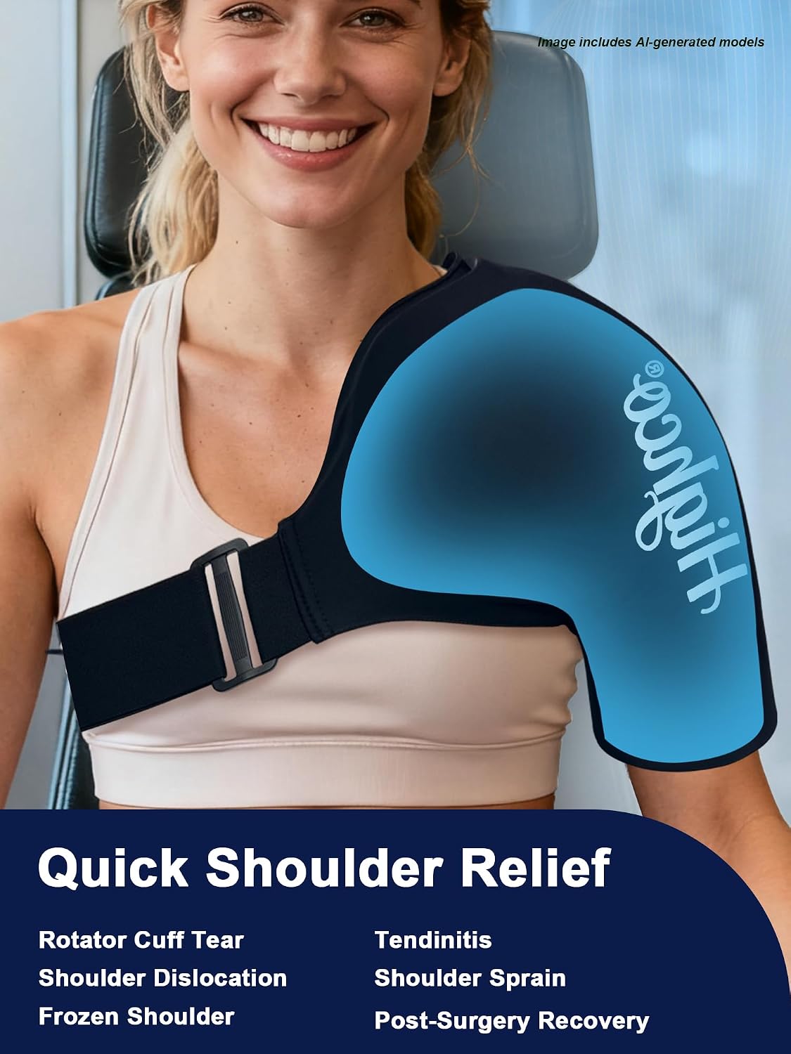 Shoulder Ice Pack Wrap for Rotator Cuff and Arm,Cold Compression for Relief
