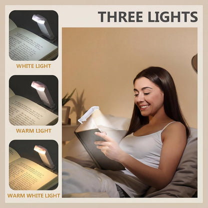 Retisee 20 Pack USB Rechargeable Book Light for Reading in Bed Foldable Clip on LED Booklight 3 Amber Colors &2 Brightness Dimmable Long Lasting Portable Bookmark Lamp for Book Lovers
