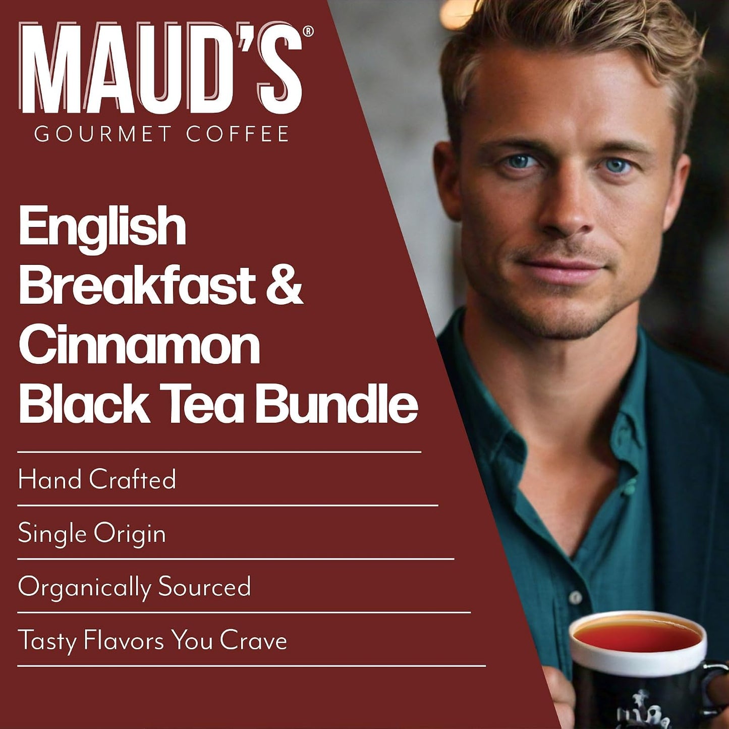 Maud's Organic Chamomile Lavender Tea Pods, 24 ct, Single Serve Pods – 100% Gourmet Blended Tea Leaves, Compatible with Keurig K Cups Maker