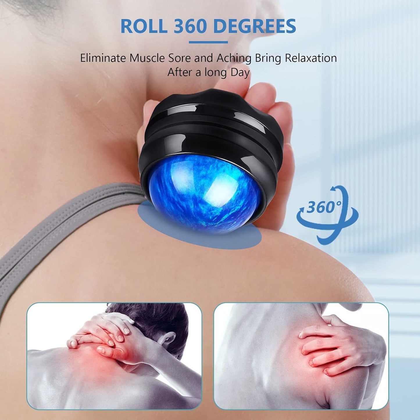 Mountable Massage Ball, 3 in 1 Muscle Recovery Massager, for Pain Relief, Myofascial Release, Knots, and Deep Tissue, Trigger Point Massage Therapy, Ideal Gifts for Loved Ones