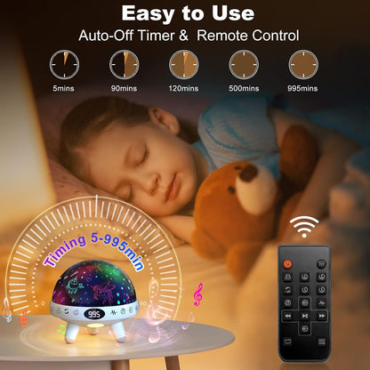 YACHANCE Kids Sound Machine with Night Light Projector,29 Soothing Sounds Baby Night Light Star Projector for Kids Room,White Noise Machine for Baby Sleeping Soother,Nursery Lamp,Bedroom Decor