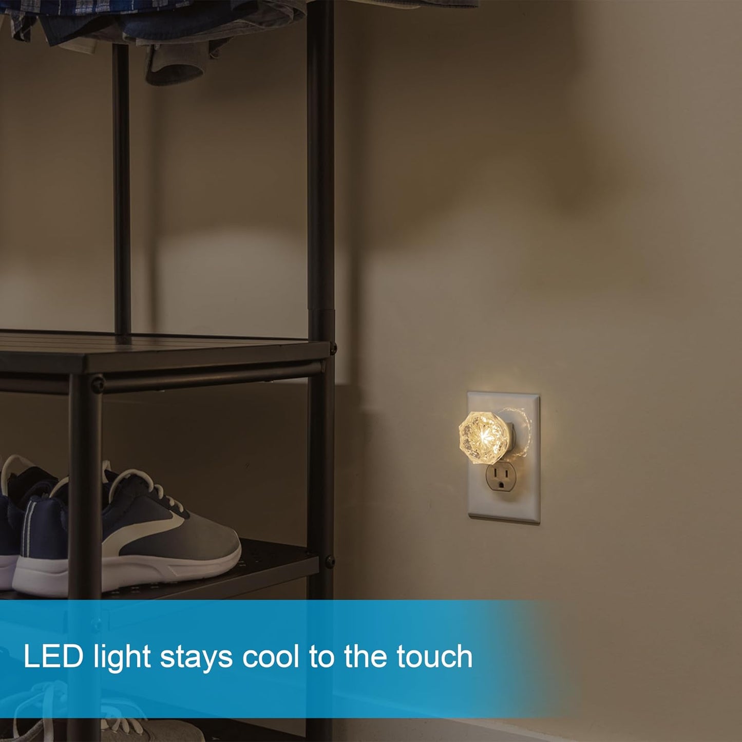 GE SleepLite Jewel LED Night Light, Plug-in, Always On, Amber, UL-Certified, Energy Efficient, Ideal Nightlight for Bedroom, Bathroom, Nursery, Hallway, Kitchen, 85881, 4 Pack