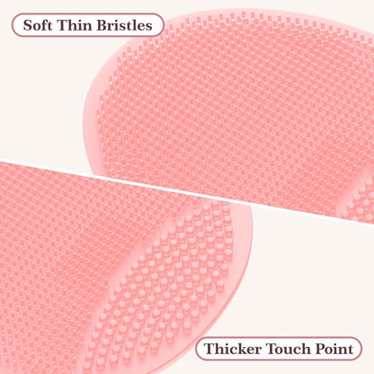 Manmihealth Silicone Back Scrubber (Thick Bristles) & Bath Glove & Face Brush Set (3PCS), Super-Exfoliating & Lathering Body Scrubber, Shower Brush, Face Scrubber Combination, with a Free Hook (Black)