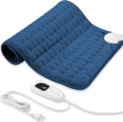 Electric Heating pad with 6 Heat Settings, Auto Shut Off, Dry Electric Heating for Back Neck Knee Arms Legs Shoulder Heat Pads for Christmas Birthday Father Mother's Day (24"X12", Gray Green)