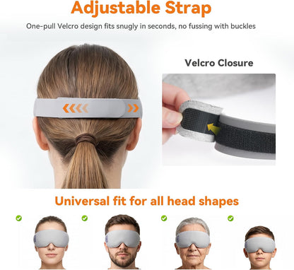 Heated Eye Mask Cordless Relieves Dry Eyes Fatigue（Grey