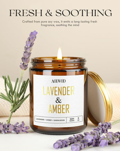 AOOVOO Coconut Vanilla Candles - 9 oz Scented Candles, Aromatherapy Candle, Soy Candle for Home Scented