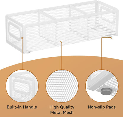 2 Tier Tea Bag Organizer, Mesh Tea Bag Holder with Handle, Teabag Holder, Tea Station Organizer for Countertop, Pantry, Kitchen, Cabinet -Black