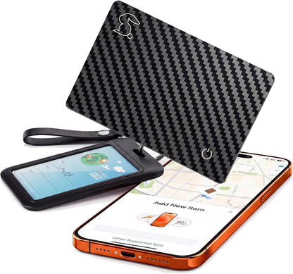 MFi Certified Wallet Tracker Card with Card Holder,Rechargeable Android & iOS Item Finder for Wallets Passport Luggage,Compatible with iOS Find My & Google Find Hub,Ultra Slim