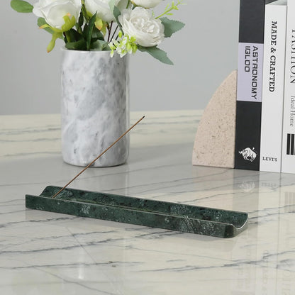Koville Marble Incense Holder, Incense Holder for Sticks, Incense Sticks Holder Ash Catcher for Meditation Yoga SPA, Natural Stone Incense Burner, Home Table Decor (Grey)