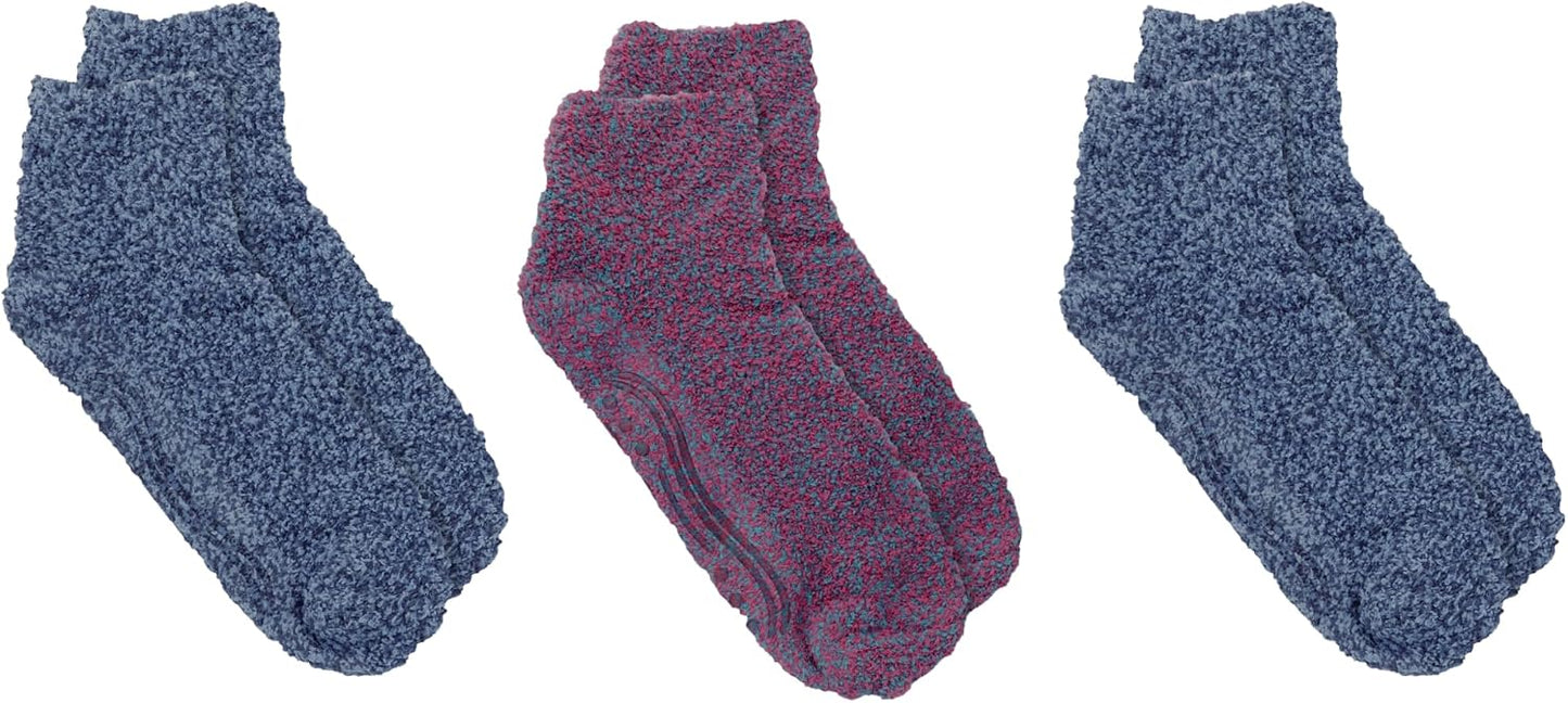 Dr. Scholl's Womens Low Cut Soothing Spa - Lavender & Vitamin E Infused 2 3 Pair Packs Bottom Grippers Sock, Blue, Pink/Blue, 4-10 US