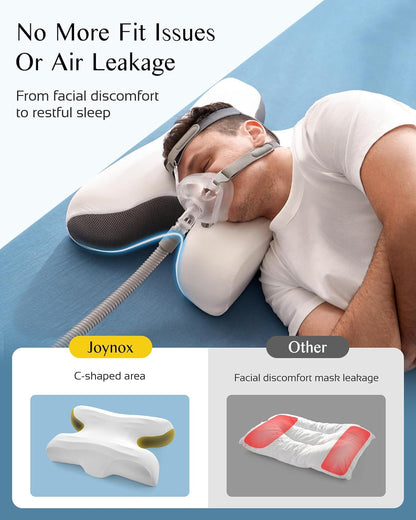 Sleep Apnea Pillow for Cpap Users, Ergonomic Adjustable Memory Foam Cpap Pillows for Side and Back Sleepers, Reducing Air Leaks and Mask Pressure