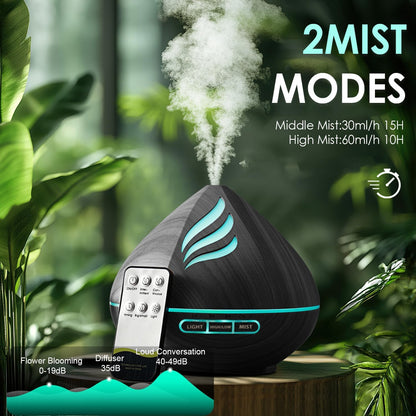 𝟔𝟖%𝐨𝐟𝐟 Essential Oil Scent Diffuser: 500ML Aroma Diffuser for Home Bedroom - 14 Colors LED, Remote Control, Ultra-Quiet Cool Mist Scent Diffuser with Timer for Family - Camel
