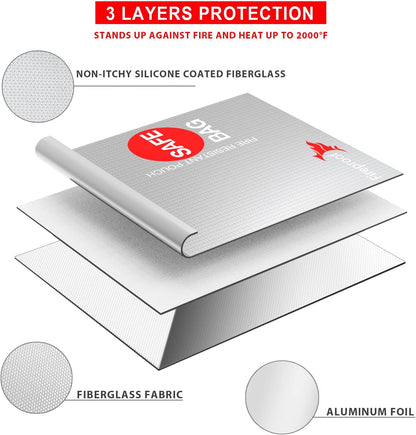 COLCASE Fireproof Document Bag 5200℉ Heat Insulated Waterproof Fireproof